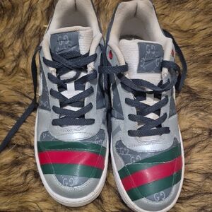 Nike Kids Sneakers with Red and Green Stripes